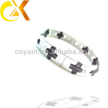China wholesale man stainless steel bulk jewelry chain cross bracelet
